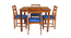 khalifa solid wood  4 seater Dining table in  Provincial Teak (Sky Blue, PROVINCIAL TEAK Finish) by Urban Ladder - - 955113