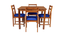 alviro solid wood  4 seater Dining table in  Provincial Teak (Navy Blue, PROVINCIAL TEAK Finish) by Urban Ladder - - 
