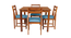 holo solid wood  4 seater Dining table in  Provincial Teak (Turquoise, PROVINCIAL TEAK Finish) by Urban Ladder - - 