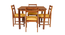 faun solid wood  4 seater Dining table in  Provincial Teak (Beige, PROVINCIAL TEAK Finish) by Urban Ladder - - 955178