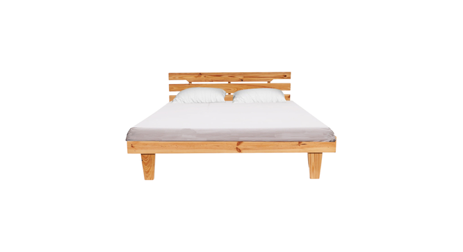 hensley solid wood non storage bed in natural finish finish (Queen Bed Size, Natural Finish Finish) by Urban Ladder - - 