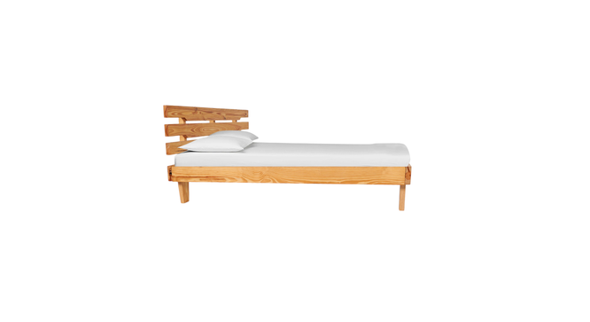 debbie solid wood non storage bed in natural finish finish (King Bed Size, Natural Finish Finish) by Urban Ladder - - 
