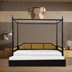 globally indian Aminos Solid Wood King Size Non Storage Bed in Walnut Finish-picture-17