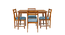 biff solid wood  4 seater Dining table in  Provincial Teak (Light Blue, PROVINCIAL TEAK Finish) by Urban Ladder - - 
