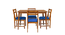 buddy solid wood  4 seater Dining table in  Provincial Teak (Sky Blue, PROVINCIAL TEAK Finish) by Urban Ladder - - 