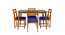 slimy solid wood  4 seater Dining table in  Provincial Teak (Navy Blue, PROVINCIAL TEAK Finish) by Urban Ladder - - 