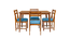 kria solid wood  4 seater Dining table in  Provincial Teak (Turquoise, PROVINCIAL TEAK Finish) by Urban Ladder - - 