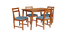 biff solid wood  4 seater Dining table in  Provincial Teak (Light Blue, PROVINCIAL TEAK Finish) by Urban Ladder - - 
