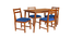 buddy solid wood  4 seater Dining table in  Provincial Teak (Sky Blue, PROVINCIAL TEAK Finish) by Urban Ladder - - 