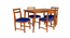 slimy solid wood  4 seater Dining table in  Provincial Teak (Navy Blue, PROVINCIAL TEAK Finish) by Urban Ladder - - 