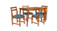 kria solid wood  4 seater Dining table in  Provincial Teak (Turquoise, PROVINCIAL TEAK Finish) by Urban Ladder - - 
