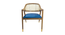 fenna solid wood  Lounge Chair in  blue colour (Blue, Rustik Teak Finish) by Urban Ladder - - 