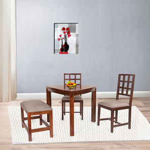 4 Seater Dining Sets 2 Chairs Design twinky solid wood  4 seater Dining table in  Provincial Teak (Grey, PROVINCIAL TEAK Finish)