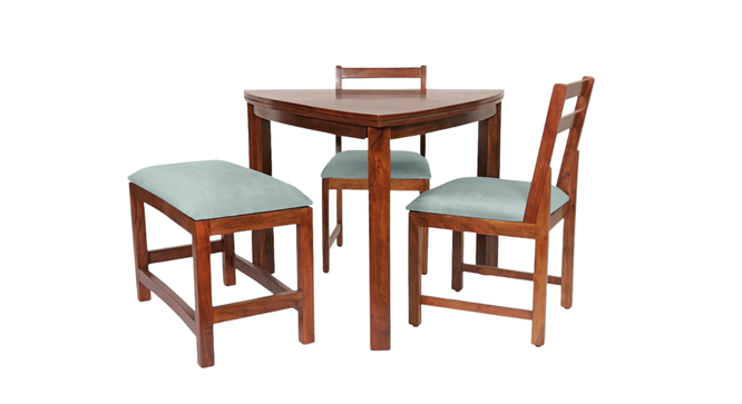 balo solid wood  4 seater Dining table in  Provincial Teak (Light Blue, PROVINCIAL TEAK Finish) by Urban Ladder - - 
