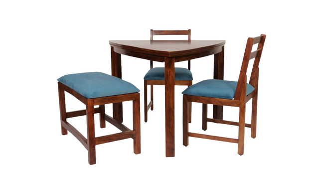 vanish solid wood  4 seater Dining table in  Provincial Teak (Sky Blue, PROVINCIAL TEAK Finish) by Urban Ladder - - 