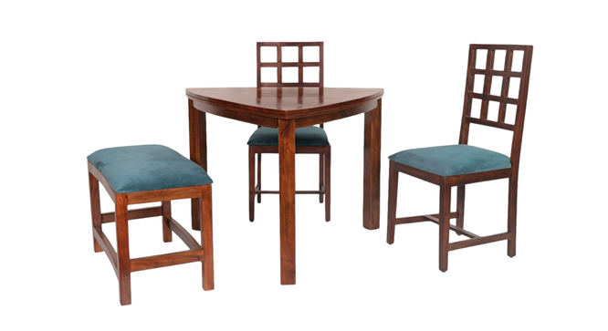 pebbles solid wood  4 seater Dining table in  Provincial Teak (Turquoise, PROVINCIAL TEAK Finish) by Urban Ladder - - 