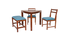 vanish solid wood  4 seater Dining table in  Provincial Teak (Sky Blue, PROVINCIAL TEAK Finish) by Urban Ladder - - 