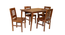 kemp solid wood  4 seater Dining table in  Provincial Teak (Brown, PROVINCIAL TEAK Finish) by Urban Ladder - - 