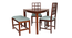 fuzz solid wood  4 seater Dining table in  Provincial Teak (Light Blue, PROVINCIAL TEAK Finish) by Urban Ladder - - 