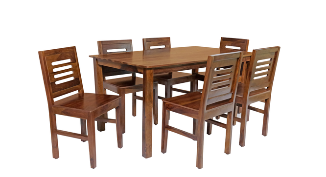 creative solid wood  6 seater Dining table in  Provincial Teak (PROVINCIAL TEAK Finish) by Urban Ladder - - 