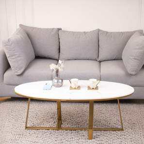 Oval Coffee Tables Design Griffin Oval Stone Coffee Table in Dark Walnut Finish
