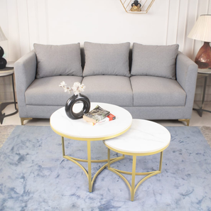 claymint Griffin Round Stone Coffee Table in Gold Finish-picture-19