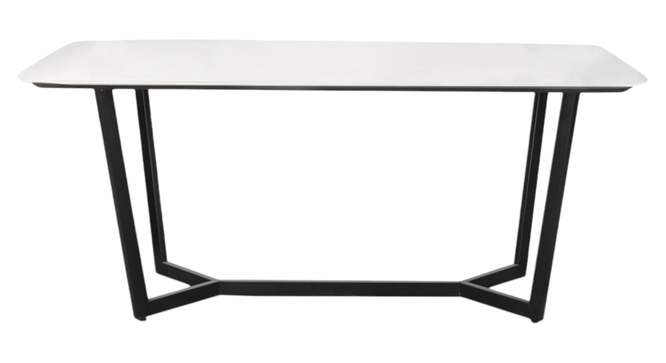 Linden 4 Seater Dining Table in Mild Steel Black Finish (Black Finish, Six Seater) by Urban Ladder - - 