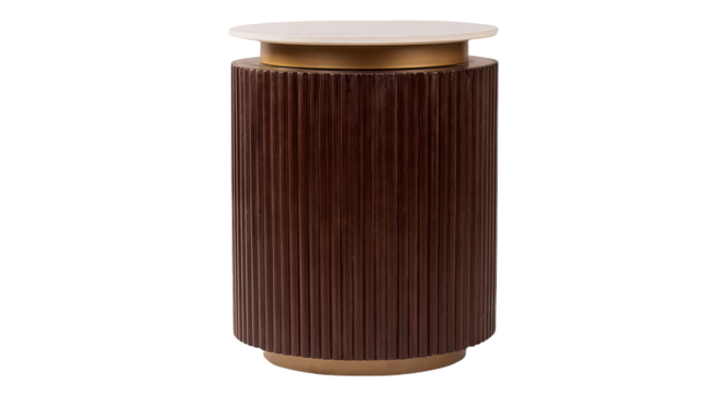 Roswell Side Table in Dark Walnut Finish (Dark Walnut Finish) by Urban Ladder - - 