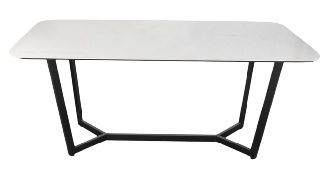 Linden 4 Seater Dining Table in Mild Steel Black Finish (Black Finish, Six Seater) by Urban Ladder - - 
