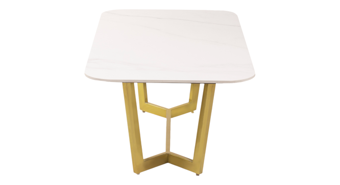 Linden Coffee Table in Stainless Steel Mirror Gold Finish (Dark Walnut Finish) by Urban Ladder - - 