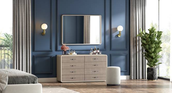 Valeria Dresser With Mirror (Beige Finish) by Urban Ladder - - 