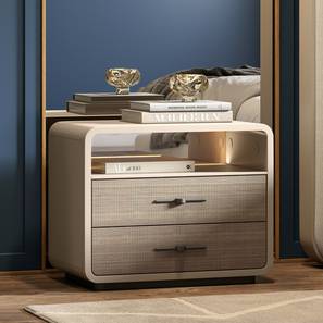 Valeria Hp Plp Design Valeria Bedside Table in Dual Tone Finish (Beige Finish)