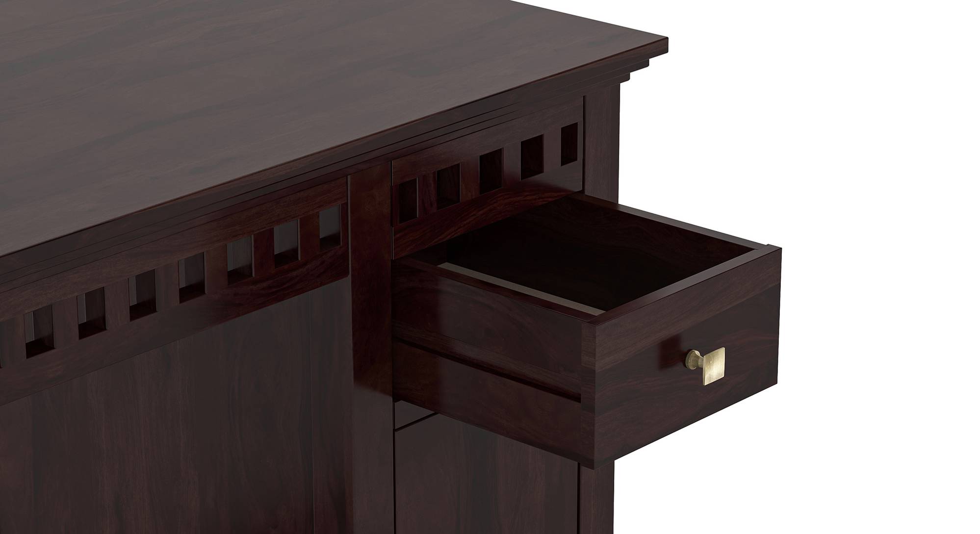 Fidora Solid Wood Study Table in Mahogany Finish Urban Ladder
