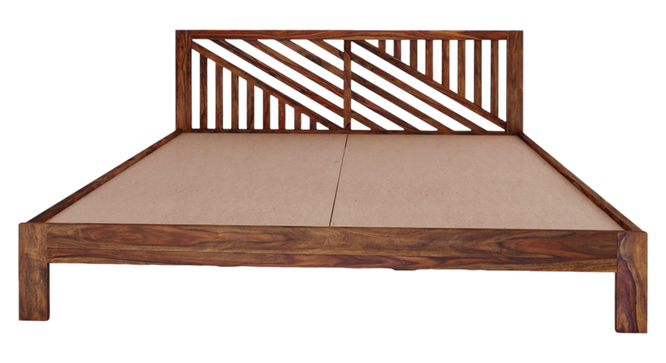 Amaze Queen Bed Without Storage Teak (Teak Finish, Queen Bed Size) by Urban Ladder - - 