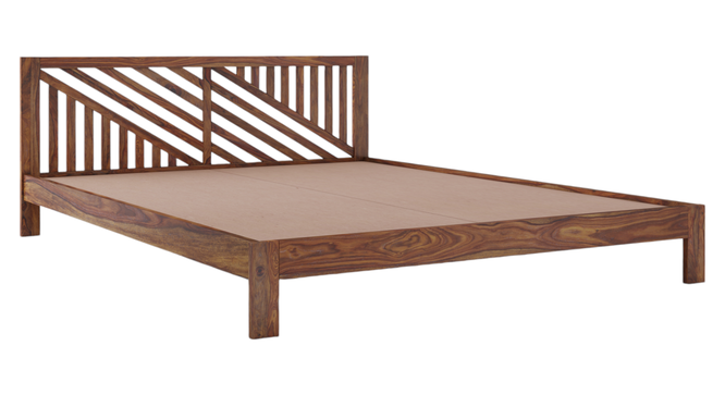 Amaze Queen Bed Without Storage Teak (Teak Finish, Queen Bed Size) by Urban Ladder - - 