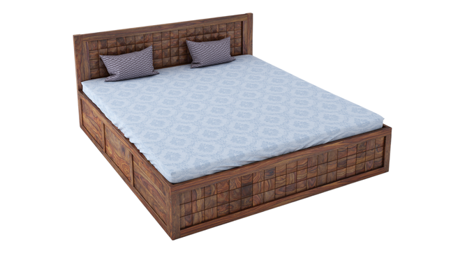 Bayleef King Front Drawer Storage Bed-Teak (Teak Finish, King Bed Size, Drawer Storage Type) by Urban Ladder - - 956436