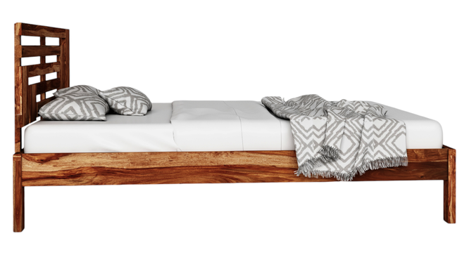 Aelinia Queen Side without Storage Bed Teak (Walnut Finish, Queen Bed Size) by Urban Ladder - - 