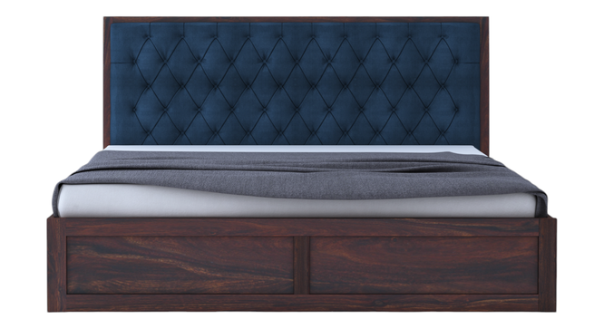 Avon Mahogany Queen Box Storage Bed-Blue (Mahogany Finish, Queen Bed Size, Box Storage Type) by Urban Ladder - - 