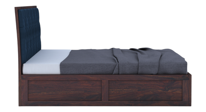 Avon Mahogany Queen Box Storage Bed-Blue (Mahogany Finish, Queen Bed Size, Box Storage Type) by Urban Ladder - - 