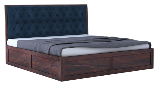 Avon Mahogany Queen Box Storage Bed-Blue (Mahogany Finish, King Bed Size, Box Storage Type) by Urban Ladder - - 
