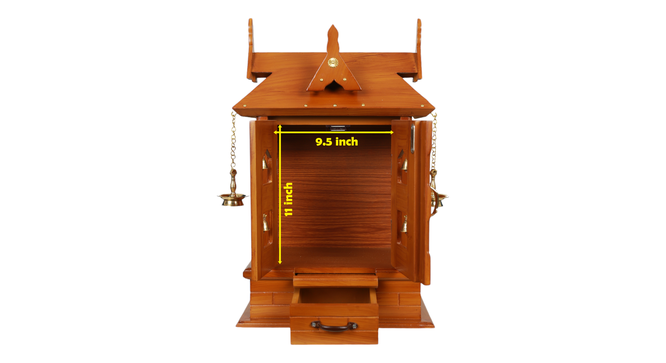 tanmayi engineered wood prayer unit in teak finish (Teak Finish) by Urban Ladder - - 