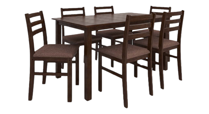 Seattle Starter Dining Set 1+6 (Rubberwood, Dark Cappuccino Finish) (Dark Cappuccino Finish) by Urban Ladder - - 956706