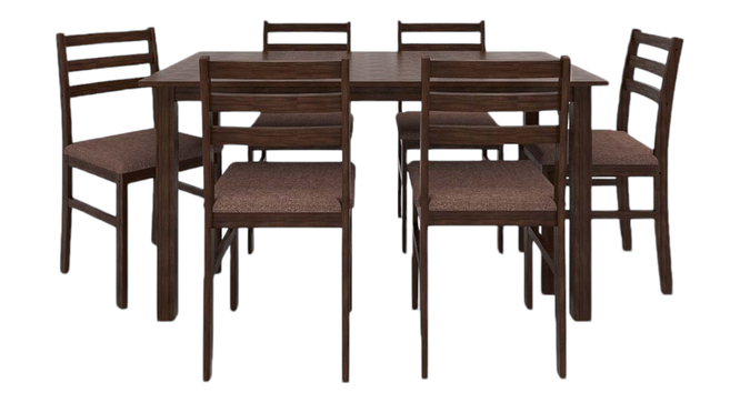 Seattle Starter Dining Set 1+6 (Rubberwood, Dark Cappuccino Finish) (Dark Cappuccino Finish) by Urban Ladder - - 956708