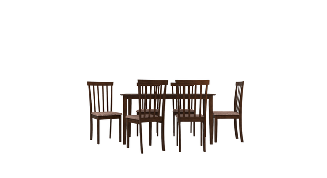 Houston 6 Seater Dining Set with 6 Chairs (Rubberwood, Dark Cappuccino Finish) (Dark Cappuccino Finish) by Urban Ladder - - 956745