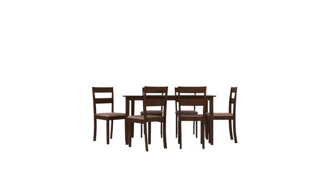 Dallas 6 Seater Dining Set with 6 Chairs (Rubberwood, Dark Cappuccino Finish) (Dark Cappuccino Finish) by Urban Ladder - - 956823