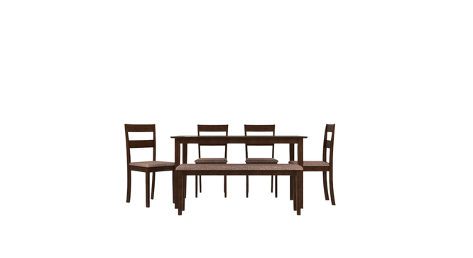 Dallas 6 Seater Dining Set with 1 Bench and 4 Chairs (Rubberwood, Dark Cappuccino Finish) (Dark Cappuccino Finish) by Urban Ladder - - 956824