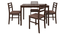 Seattle Starter Dining Set 1+4 (Rubberwood, Dark Cappuccino Finish) (Brown, Dark Cappuccino Finish) by Urban Ladder - - 956854