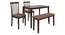 Houston 4 Seater Dining Set with 1 Bench and 2 Chairs (Rubberwood, Dark Cappuccino Finish) (Brown, Dark Cappuccino Finish) by Urban Ladder - - 956856