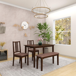 All 4 Seater Dining Table Sets Design Monterey Solid Wood 4 Seater Dining Set in (Brown) Colour