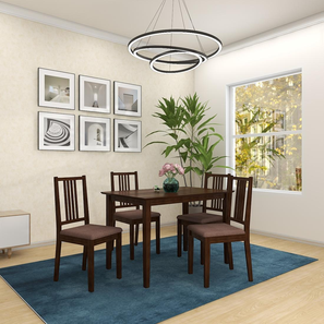 All 4 Seater Dining Table Sets Design Monterey Solid Wood 4 Seater Dining Set in (Brown) Colour